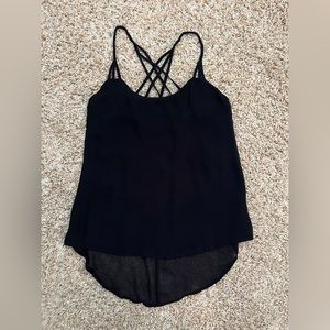 Brandy Melville black top with sheer back —XS